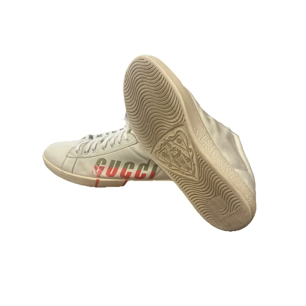 Gucci Ace Sneakers Men US 10 White Leather Shoes